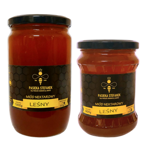 Miód leśny Pasieka Stefanek - słoiki 1000 g i 600 g