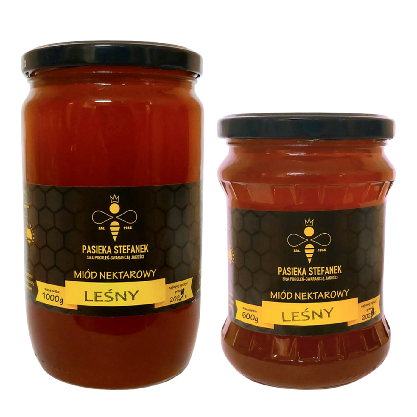 Miód leśny Pasieka Stefanek - słoiki 1000 g i 600 g