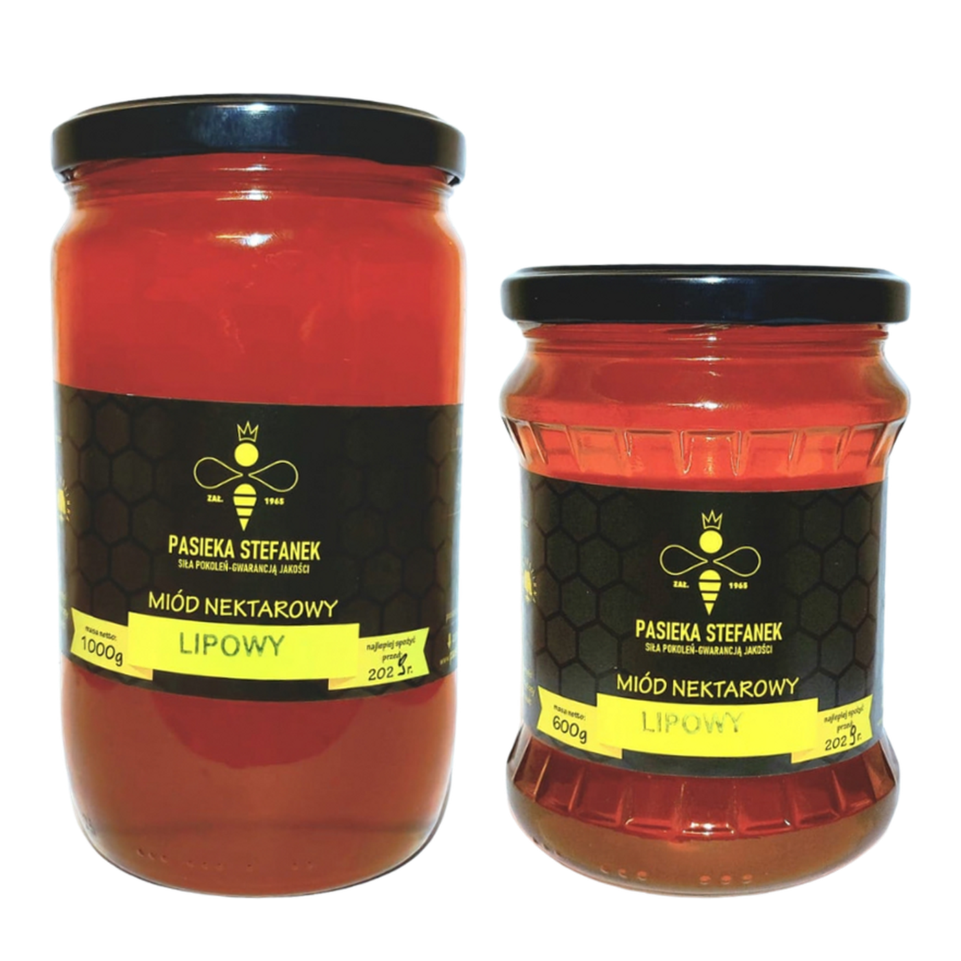 Miód lipowy Pasieka Stefanek - słoiki 1000 g i 600 g