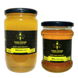 Miód malinowy Pasieka Stefanek - słoiki 1000 g i 600 g