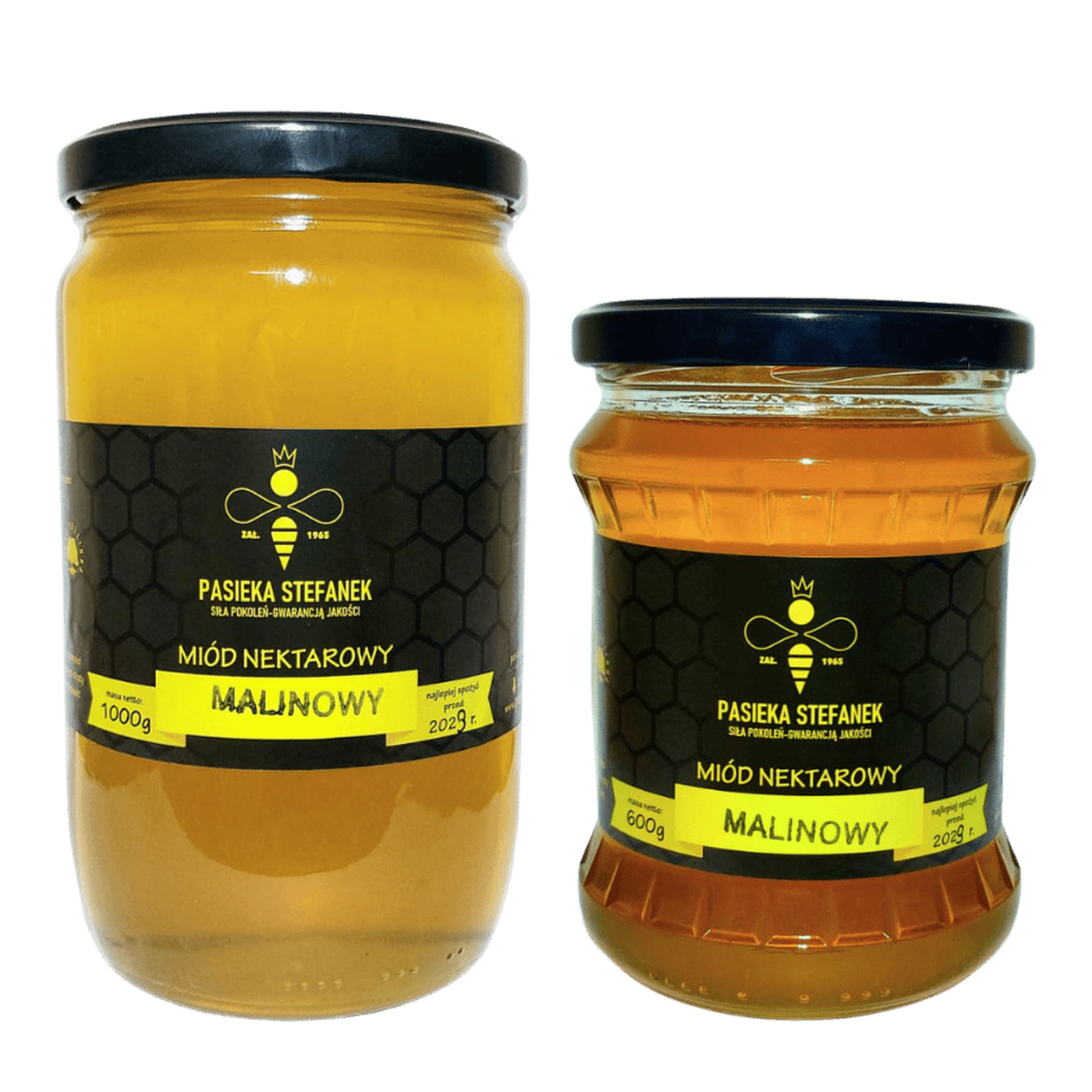 Miód malinowy Pasieka Stefanek - słoiki 1000 g i 600 g